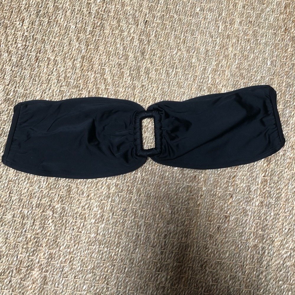 Black bandeau top w/ open center strapless bikini